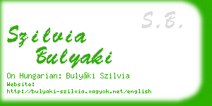 szilvia bulyaki business card